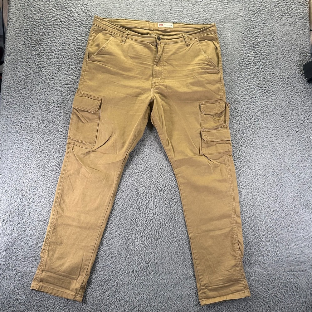 Wrangler Pant Mens 40x32 Beige Cargo Tapered Leg Technician Utility Workwear